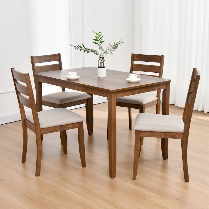 Esszimmerstühle aus Holz mit Sprossenlehne, 4er-Set