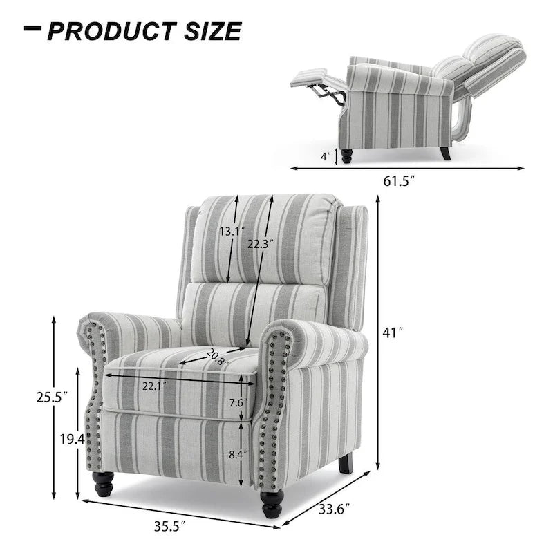Set mit 2 modernen Relaxsesseln mit gepolstertem Sitz aus Kunstleder/Stoff