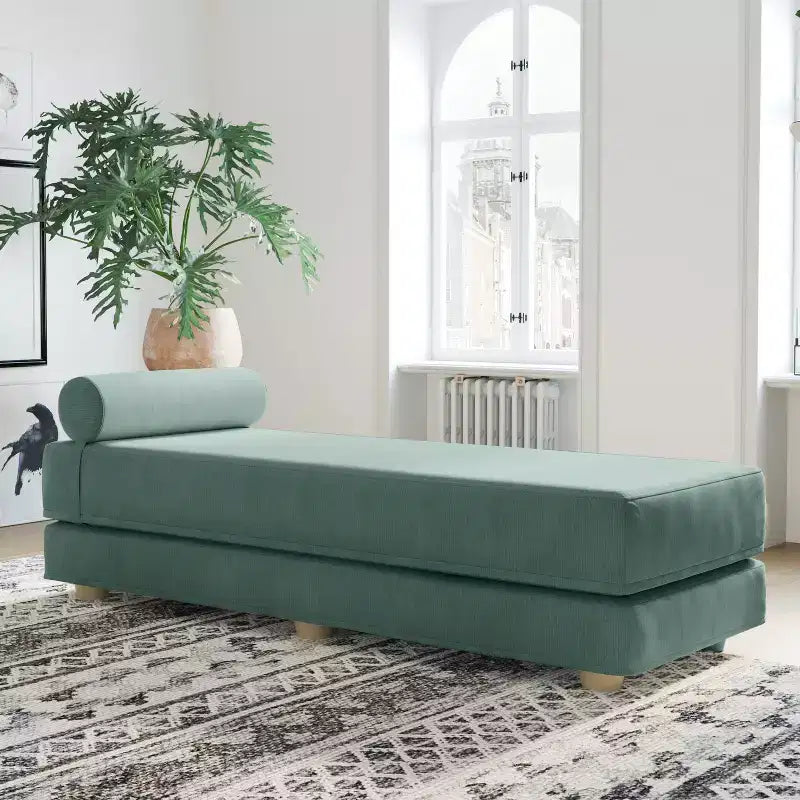 Tagesbett / ausziehbares Schlafsofa in Queen-Size - Microvelvet