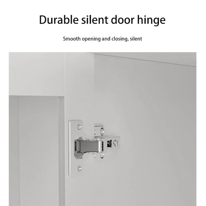 Kleiderschrank mit Spiegel und verstellbarem Kleiderstangenbereich, platzsparend