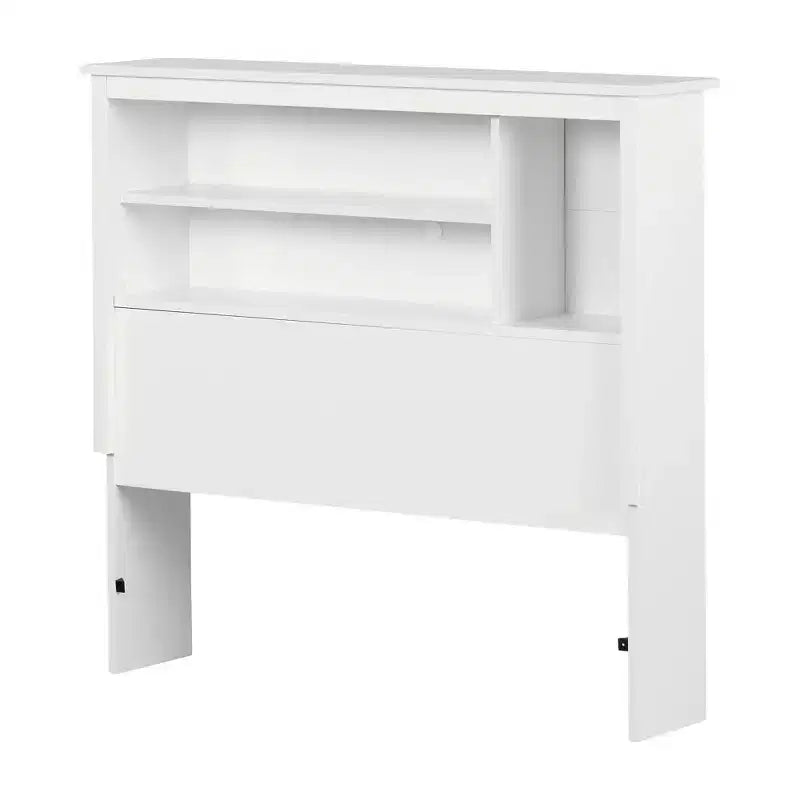 Testiera libreria per letto singolo Vito Kids bianco puro - South Shore: testiera moderna con ripiani, in truciolato