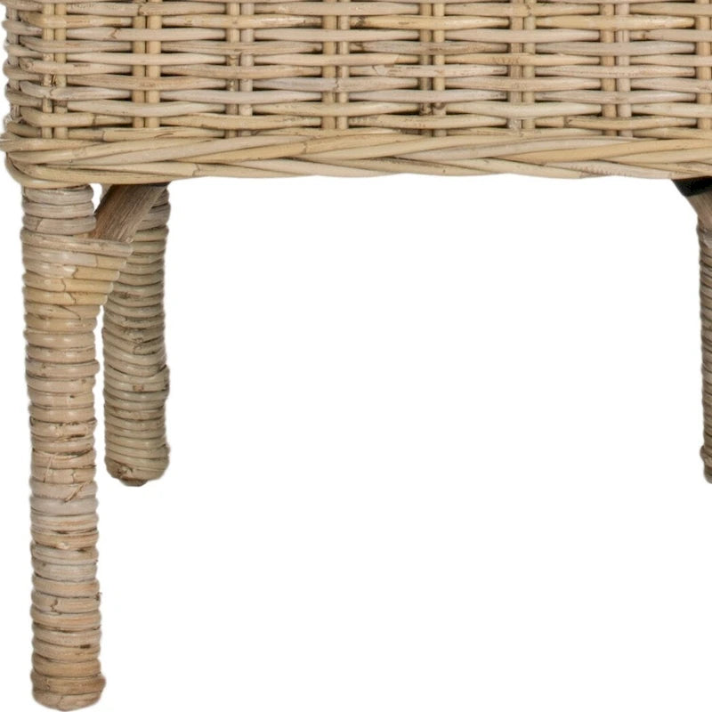SAFAVIEH Karyl Esszimmerstuhl aus unbehandeltem Natur-Rattan (2er-Set) - 18.5 x 18.5 x 38.1 - 19Wx19Dx38H