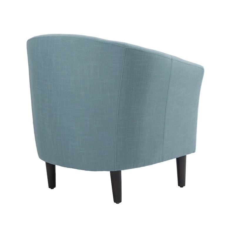 Poltrone d'accento moderne a barile, accoglienti, con braccioli, stile club