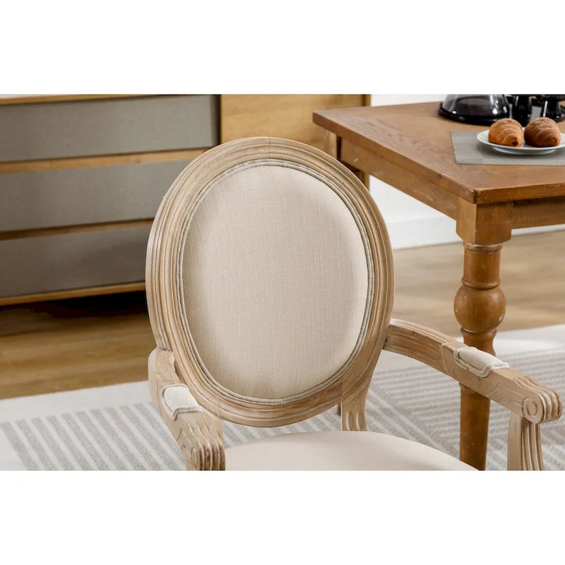 Set di 2 poltroncine da pranzo imbottite in tessuto