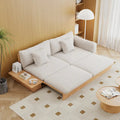 JASIWAY Modernes Sofa aus Massivholz mit Bezug aus Baumwollleinen