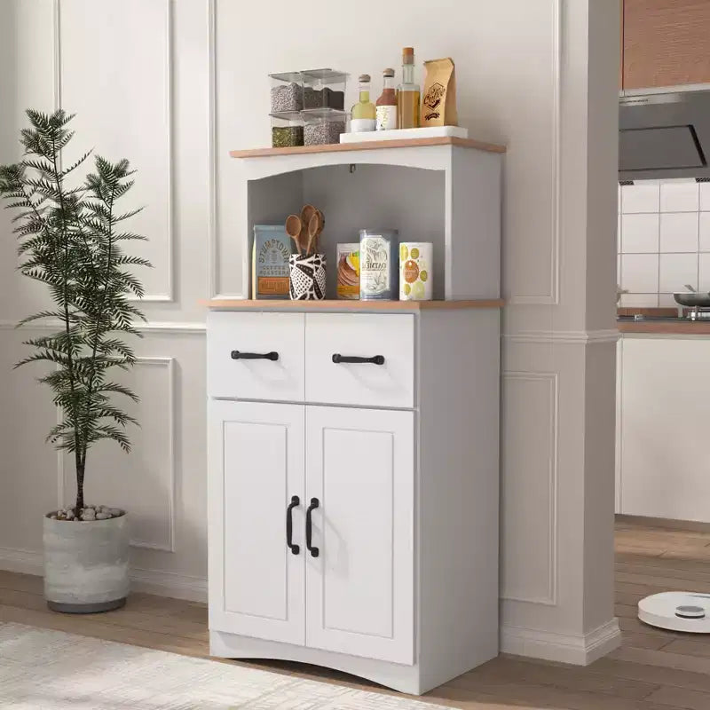 sumyeg Küchenschrank aus Holz mit Schublade und Mikrowellenablage