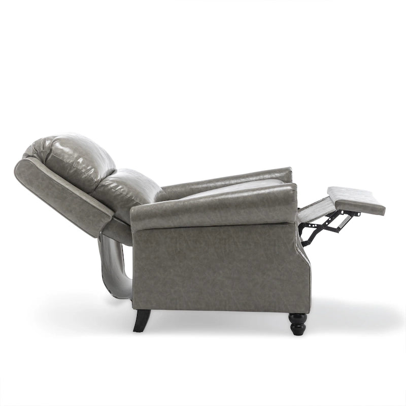 Set aus 2 gepolsterten Relaxsesseln mit Nagelkopfverzierungen und Rückenkippfunktion