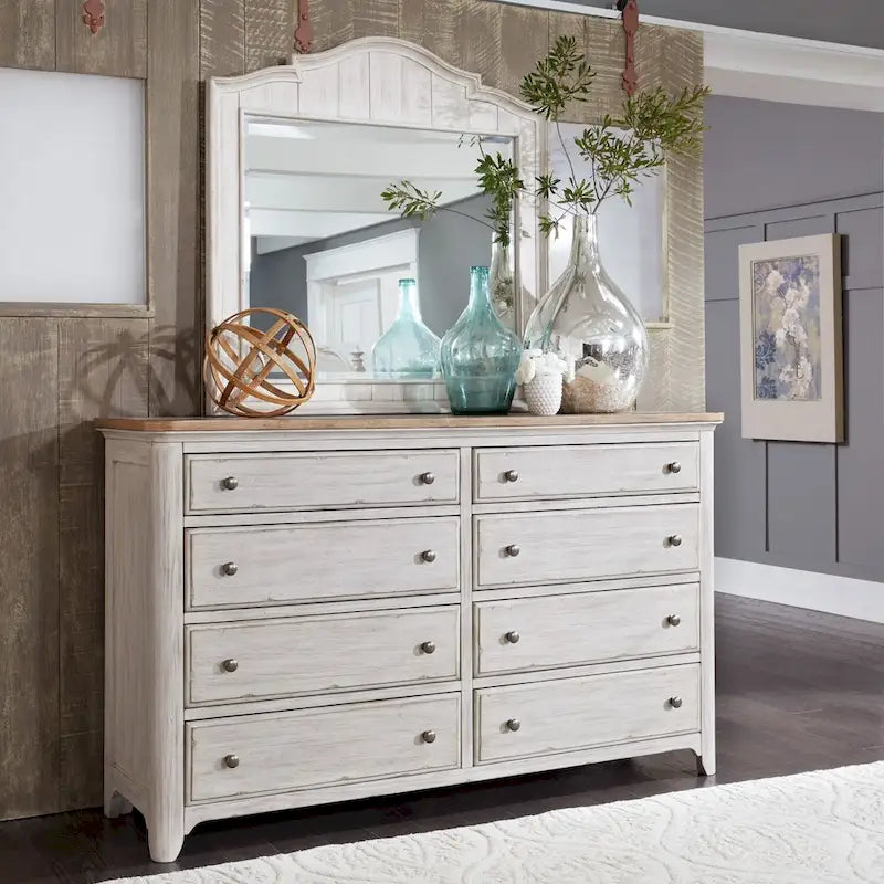 Farmhouse Reimagined Antique White 8-Drawer Dresser