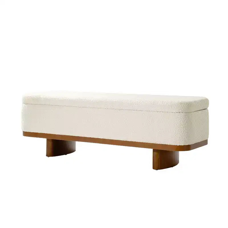 Banc Clara à abattant, facile à assembler, avec cadre en bois massif|HULALA HOME