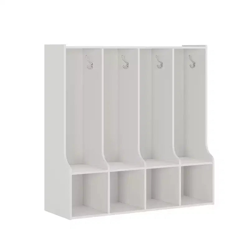 Acekool Garderobenschrank für Kinder mit 4 Fächern und 8 Haken für Klassenzimmer, Kinderzimmer und Zuhause