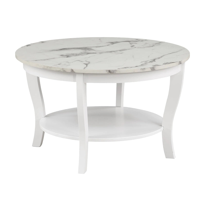 Tavolino rotondo Convenience Concepts American Heritage con ripiano