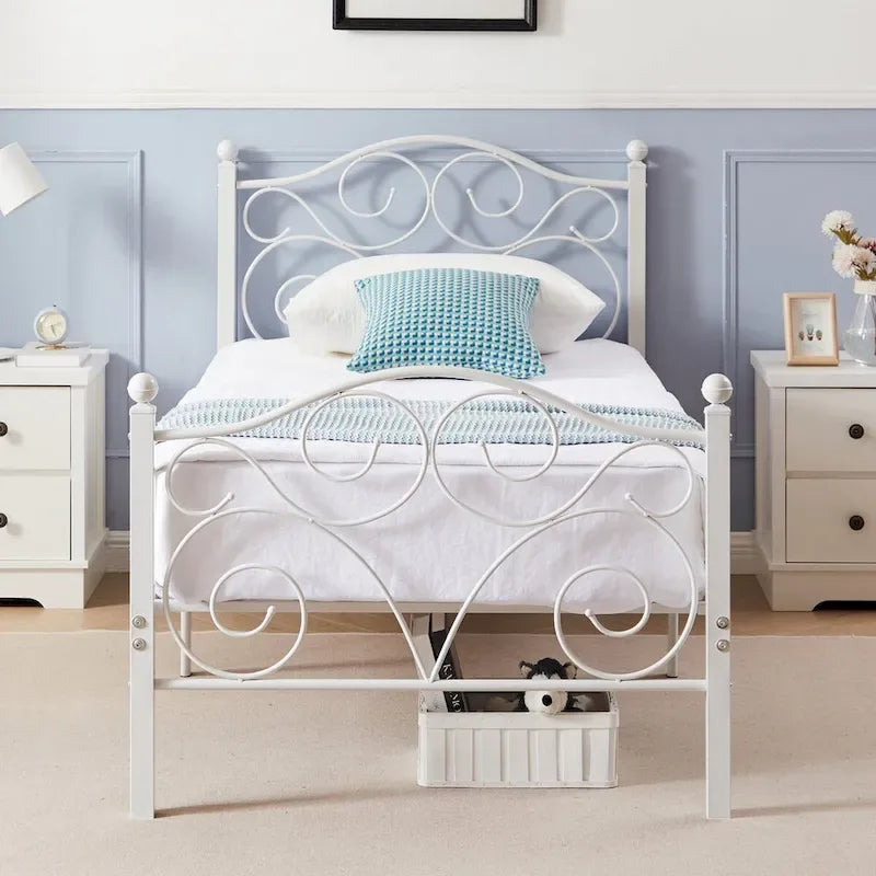 Javlergo Victoria metalen bedframe met hoofdbord en voetbord