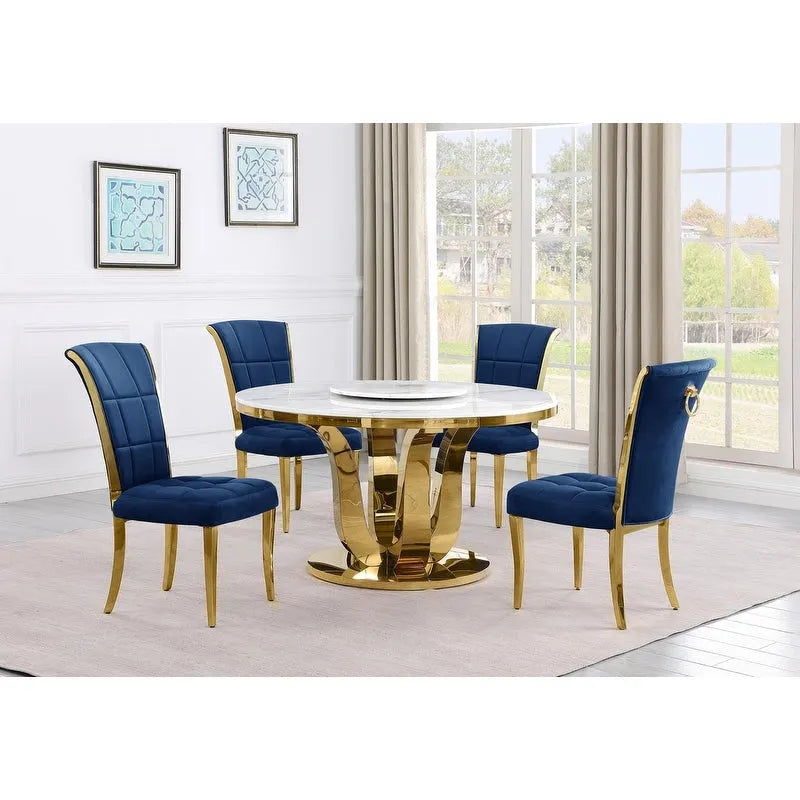 Best Quality Furniture D325-SC324-7 runde Essgruppe, 5-teilig