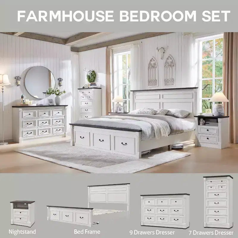 Cassettiera Mastgoal 57 in stile rustico con 7 cassetti, mobile contenitore in legno con colonna romana per camera da letto
