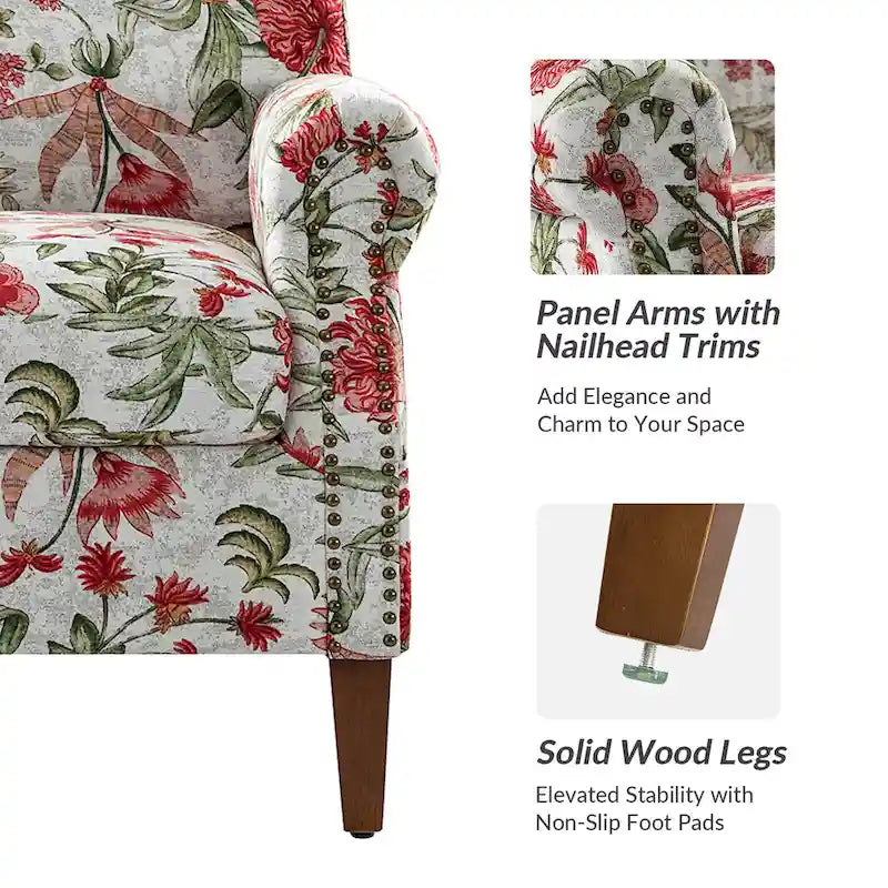 Giampiero fauteuil voor de woonkamer met siernagels, set van 2, van HULALA HOME