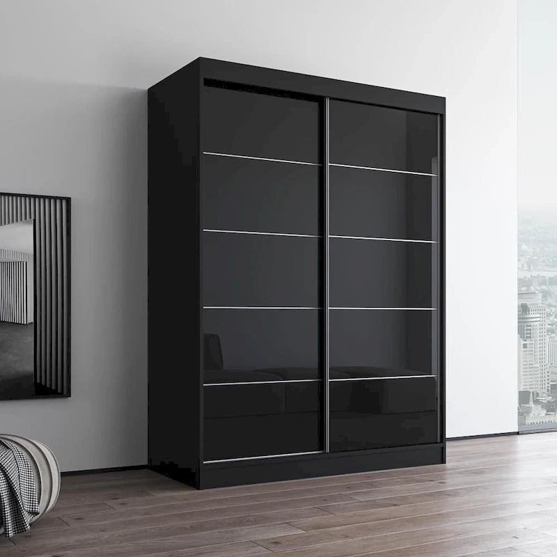 Armoire moderne à 2 portes à fini très brillant Aria
