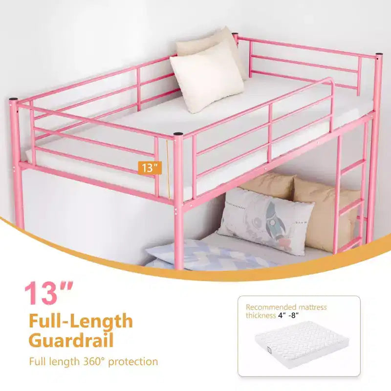 Lit superposé en acier Karl Home, 1 place au-dessus d’une place, avec échelle, pour chambre ou dortoir, enfants et adultes