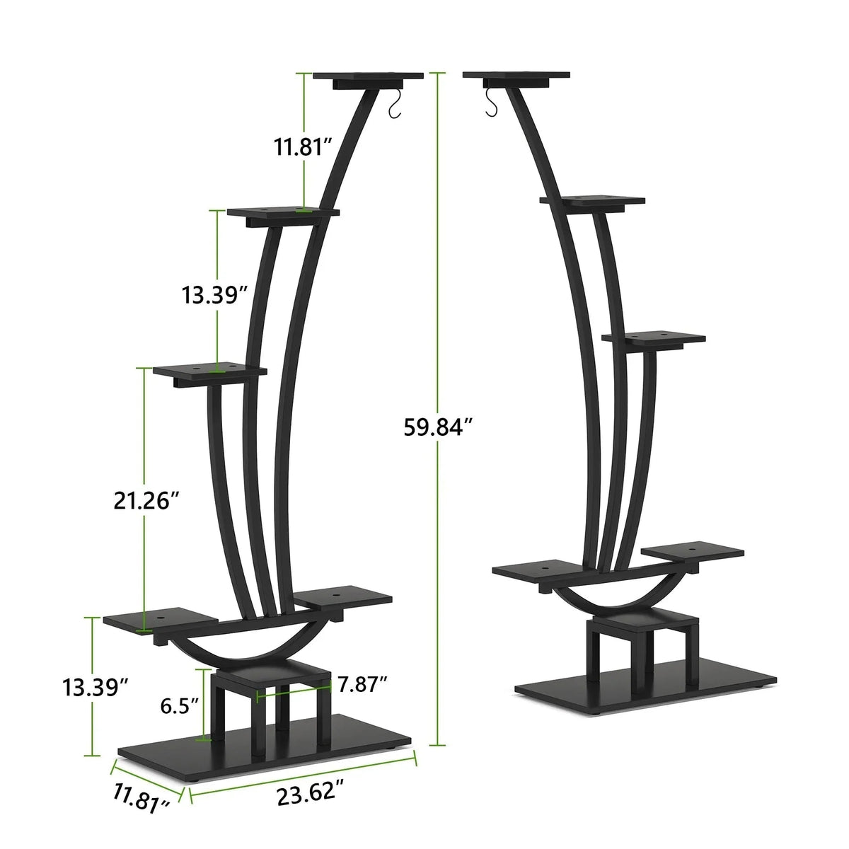Pflanzenständer für Innenräume, sechsstufiges Blumenregal für Haus und Garten - 2er-Set