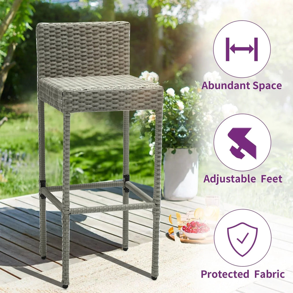 Moasis 5-delige tuinbarset van wicker - 5 stuks