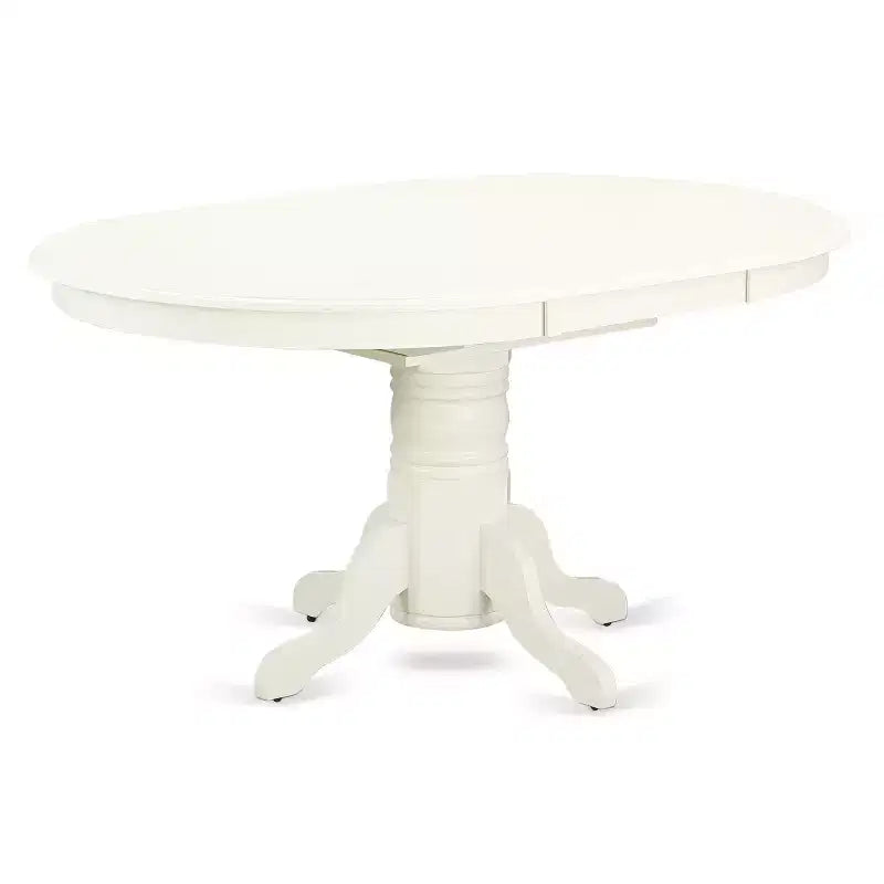 Set da pranzo HomeStock da 7 pezzi, tavolo ovale bianco lino e 6 sedie, stile moderno