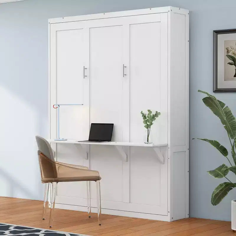 Whisen Murphy-Bettgestell in voller Größe und 61.5 Schrankbett mit klappbarem Wandbett und Schreibtisch
