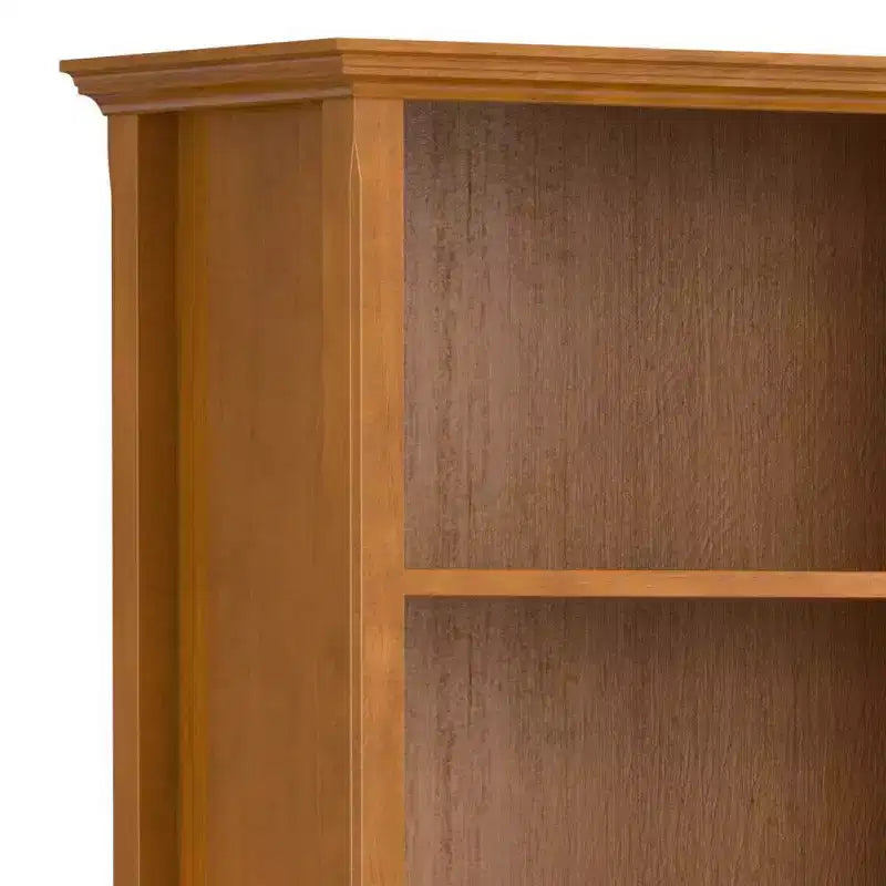 70-Zoll-Bücherregal aus massivem Holz mit fünf Fächern - lackierte Kiefer, 4 verstellbare Einlegeböden