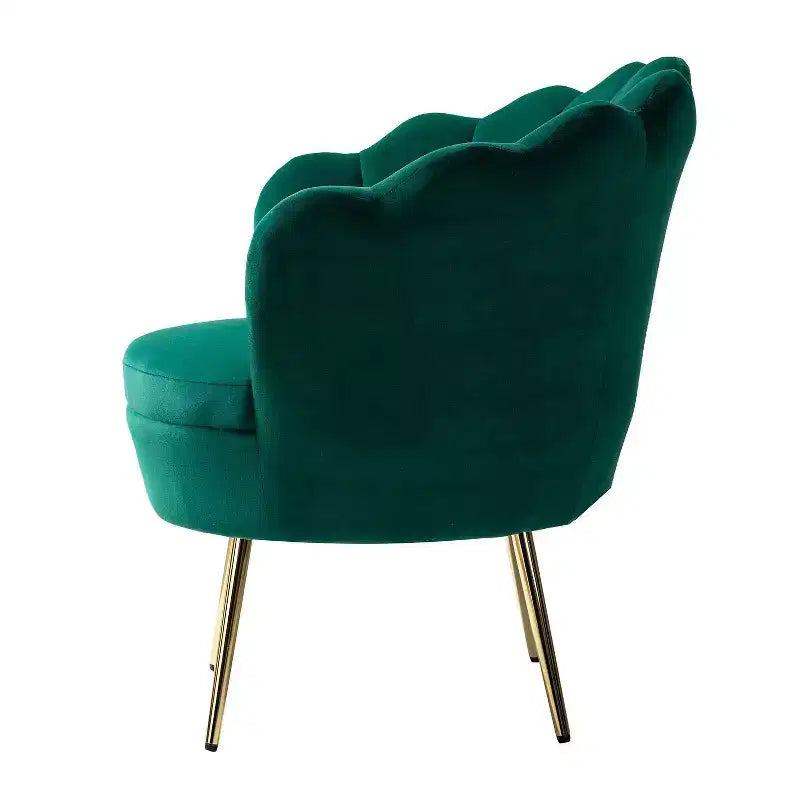 Comfy Barrel Chair with Golden Metal Legs, Living Room Accent Chair