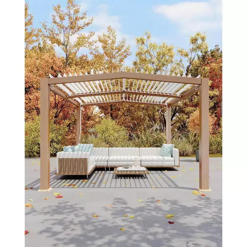 Pergola's voor buiten van 11x13 met verstelbaar lamellendak, verstevigd aluminium frame, tuinhuisje voor terras, patio, achtertuin en tuin