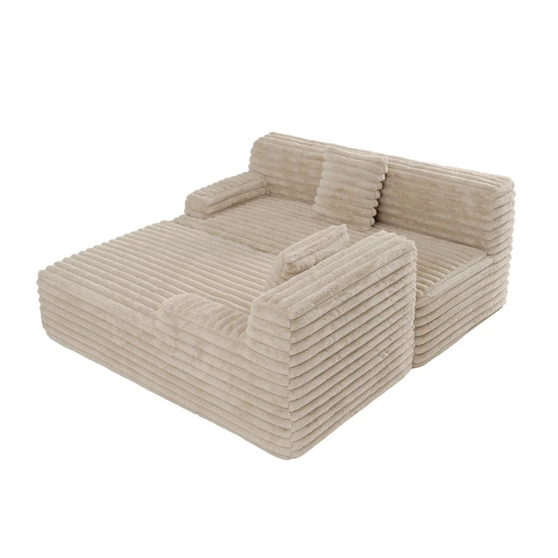 Cloud-Ecksofa, modernes Polstersofa mit 2 Zierkissen, frei kombinierbares Sofa, modulares Ecksofa in L-Form