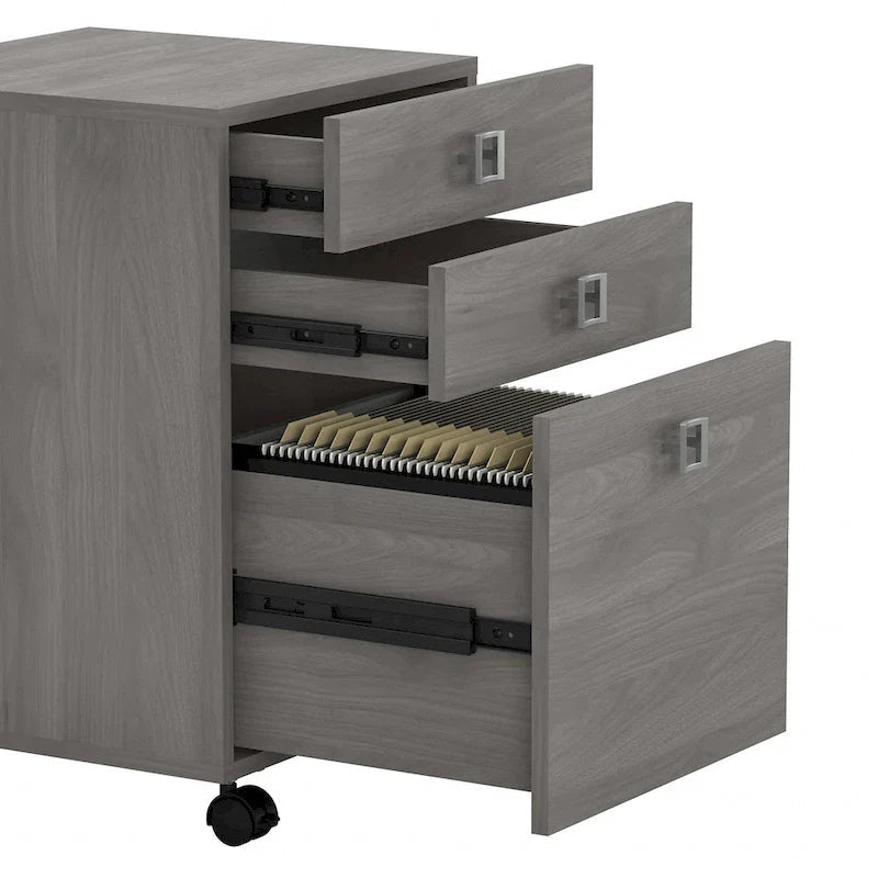 Bureau d’angle L Echo avec rehausse et tiroirs