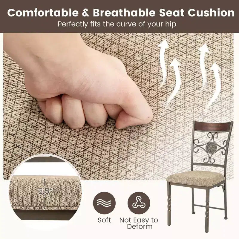 Ensemble de 2/4 chaises de salle à manger Costway, chaises de cuisine sans accoudoirs avec coussin d’assise