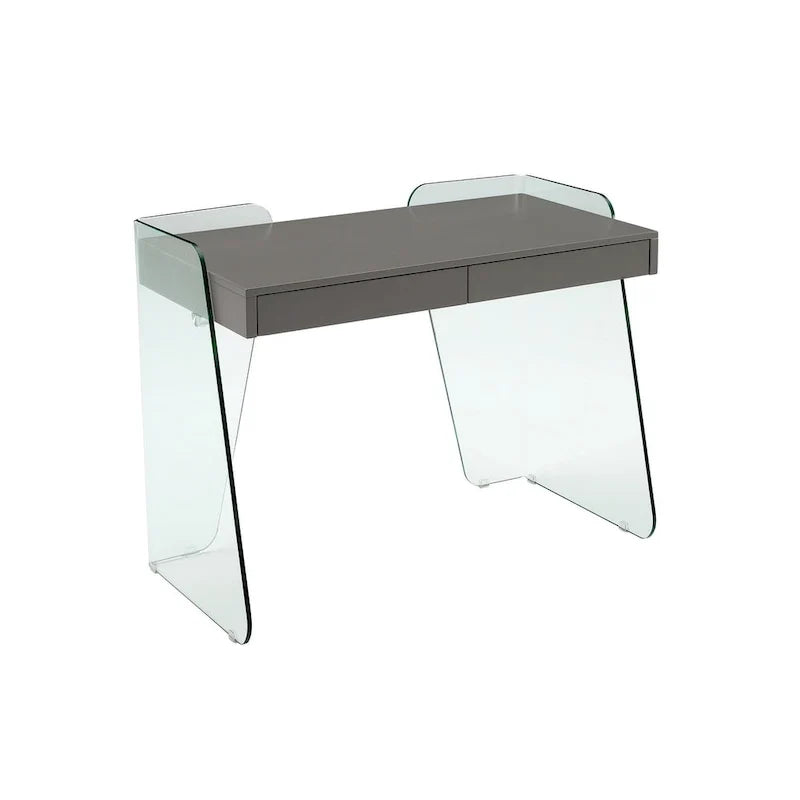 ARCHIE-Büroschreibtisch mit durchsichtigem Glas.