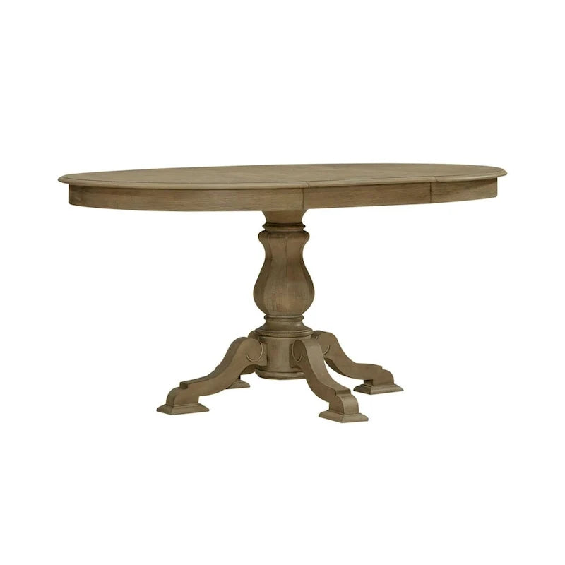 Ronde eettafel met voet in Magnolia Manor-stijl en uitschuifbare bladen - 2 afwerkingen