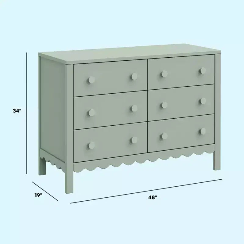 Kommode mit Muschelform und 6 Schubladen