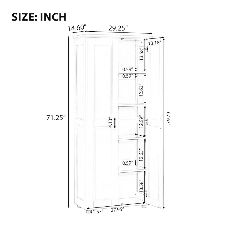 Badezimmerschrank mit zwei Türen, verstellbarem Einlegeboden und MDF-Platte