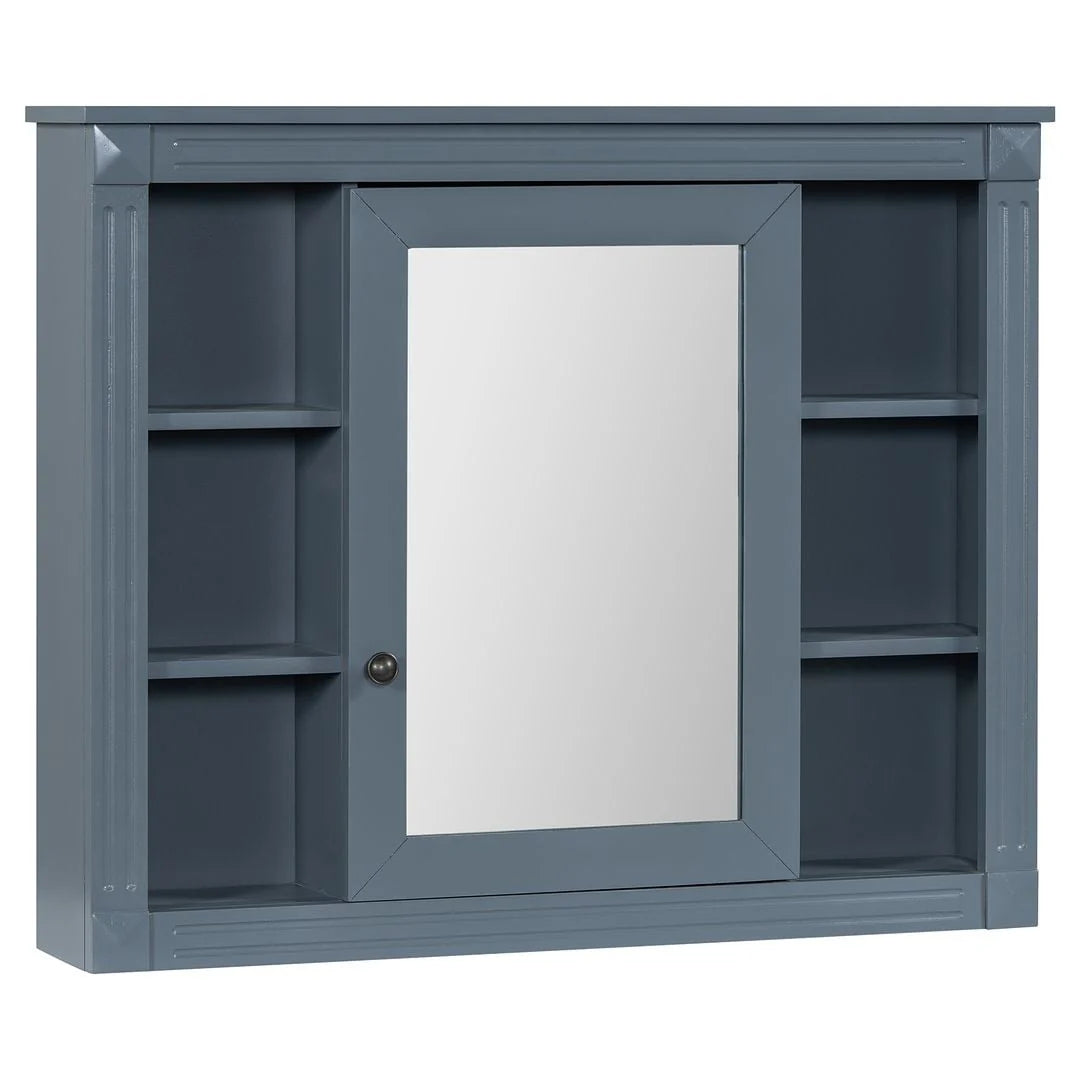 Mobile bagno moderno da 36 con lavabo integrato e specchiera, 2 ante e 2 cassetti