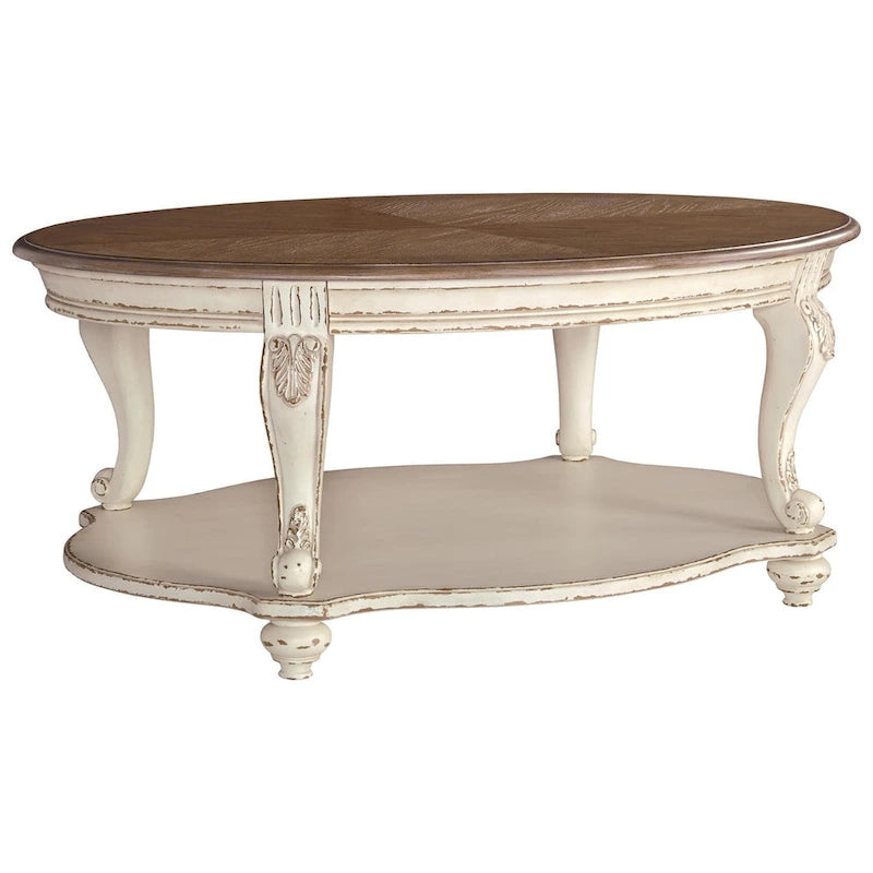 Realyn-salontafel - wit/bruin - 48.13 W x 34 D x 19.88 H