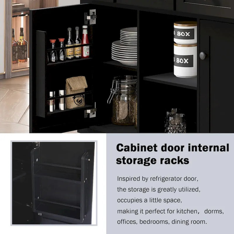 Îlot de cuisine portable à roulettes avec rangement