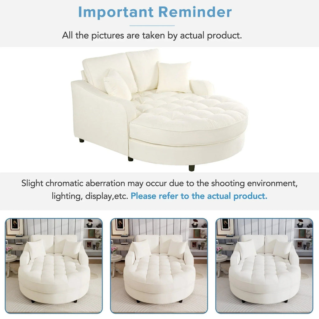 Chaiselongue-Schlafsofa aus Chenille, gepolstertes Sofa mit gesteppter Rückenlehne und 2 abnehmbaren Kissen für das Wohnzimmer