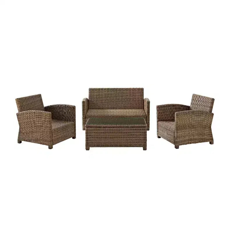 4-teiliges Outdoor-Lounge-Set aus Rattan - Crosley
