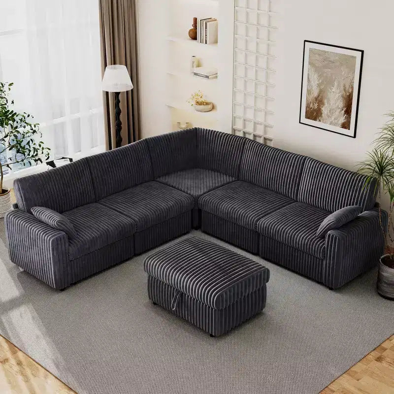 Modulares Cordsofa von Dyonery mit waschbaren Bezügen