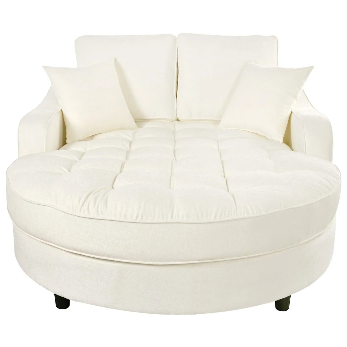 Chaiselongue-Schlafsofa aus Chenille, gepolstertes Sofa mit gesteppter Rückenlehne und 2 abnehmbaren Kissen für das Wohnzimmer