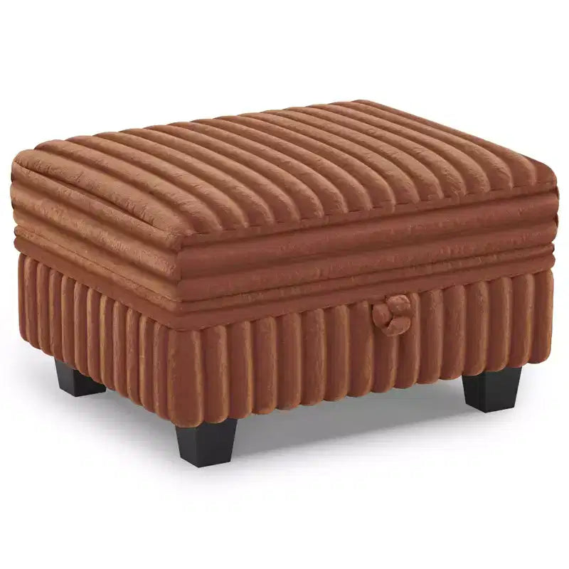 Belffin-Polsterhocker aus Cord mit Stauraum für modulares Ecksofa