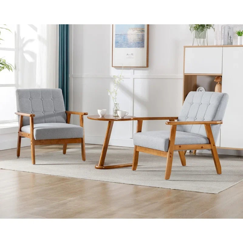 Set van 2 accentstoelen met bijzettafel, fauteuils voor woonkamer, slaapkamer of kantoor - 30.71H*25.39W *27.95D