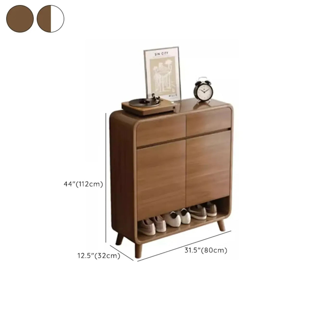 Meuble à chaussures moyen en bois moderne pour entrée