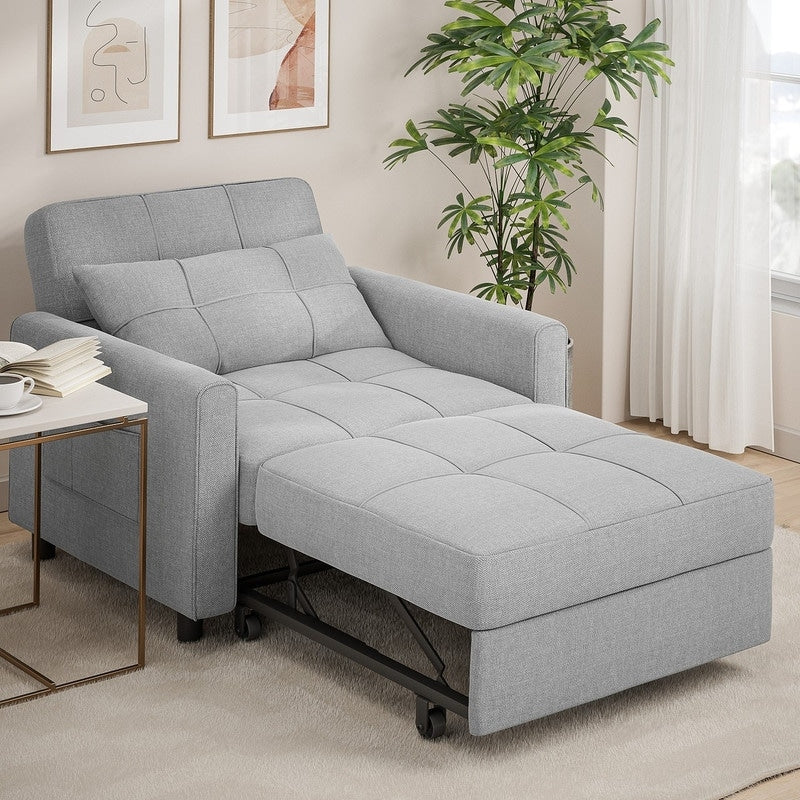Canapé-lit convertible 3 en 1 avec réglage ajustable, fauteuil-canapé avec lit escamotable, lit pliant convertible pour le salon