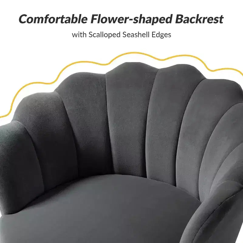 Comfy Barrel Chair with Golden Metal Legs, Living Room Accent Chair
