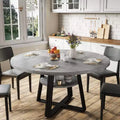 Ronde eettafel van 47 voor 4 personen, ronde eettafel met middenpoot voor keuken en eetkamer, ruimtebesparend houten keuken- en eetkamermeubel