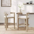 Tabouret de bar rembourré en hévéa Christopher Knight Home Peyton avec dossier ouvert incurvé (lot de 2)