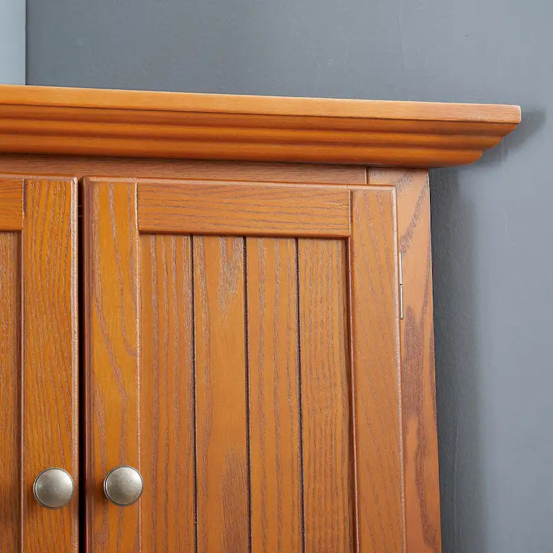 Küchenvorratsschrank im Landhausstil, 4 Ebenen, 72-Zoll-Eckschrank mit 8 Türen, hoch und mit verstellbaren Ablageböden